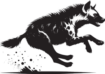 Hyena Silhouette isolated on white background Minimalist hyena vector shape icon