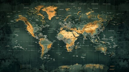 A world map with a focus on major cities and urban areas. The map includes detailed information on city locations, population sizes,