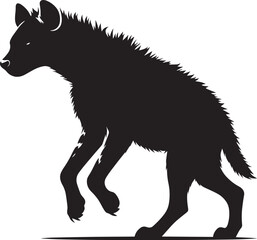 Hyena Silhouette isolated on white background Minimalist hyena vector shape icon