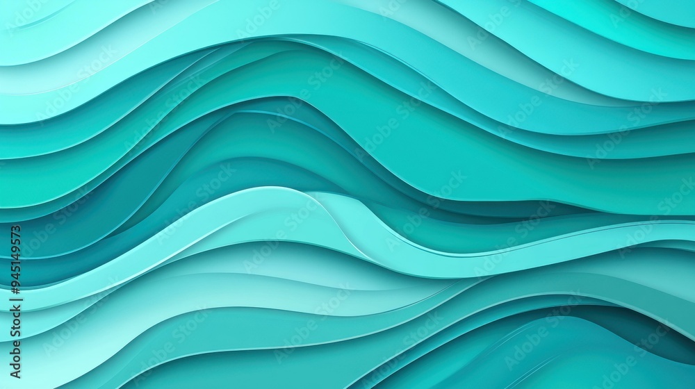 Sticker Vibrant sea green background with a smooth gradient. Perfect for modern designs and playful cartoon aesthetics.