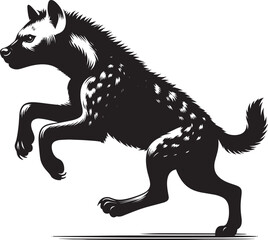 Hyena Silhouette isolated on white background Minimalist hyena vector shape icon