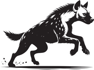 Obraz premium Hyena Silhouette isolated on white background Minimalist hyena vector shape icon