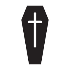 Christian coffin flat icon vector