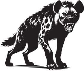Obraz premium Hyena Silhouette isolated on white background Minimalist hyena vector shape icon