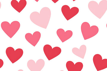 Discover a vibrant pink hearts pattern wallpaper showcasing pop art design with a clean white background, perfect for brightening up any space.