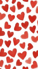 Explore a modern watercolor seamless Valentines pattern with intricate hearts, perfect for 3D wallpaper designs and decor.