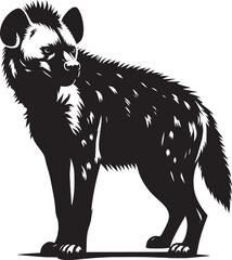 Hyena Silhouette isolated on white background Minimalist hyena vector shape icon