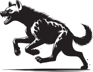 Hyena Silhouette isolated on white background Minimalist hyena vector shape icon