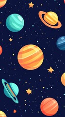 Explore a vibrant cyberpunk space background with colorful comets and dynamic balls for an immersive mobile game experience.