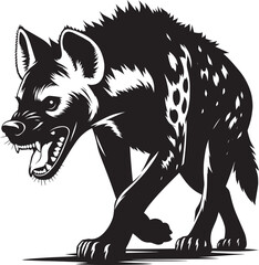 Hyena Silhouette isolated on white background Minimalist hyena vector shape icon