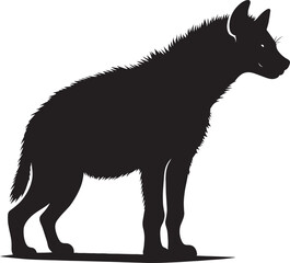 Hyena Silhouette isolated on white background Minimalist hyena vector shape icon