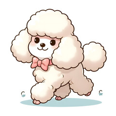 Obraz premium 흰 배경, 푸들, 일러스트 (white background, poodle, illustration)