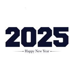 Happy new year 2025 banner black and white background vector, 2025 happy new year.