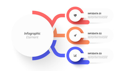 Business Central Circle Infographic Presentation with Circle Label 3 Options and Icon for Workflow