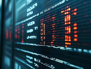 lose up of a stock ticker display showing fluctuat