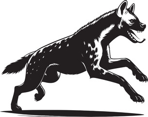 Hyena Silhouette isolated on white background Minimalist hyena vector shape icon