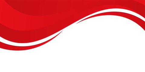 Vector red line background curve element with white space for text and message design, overlapping layers modern arts abstract red