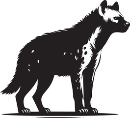 Hyena Silhouette isolated on white background Minimalist hyena vector shape icon