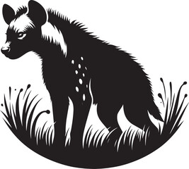 Hyena Silhouette isolated on white background Minimalist hyena vector shape icon