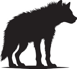 Hyena Silhouette isolated on white background Minimalist hyena vector shape icon