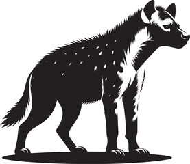 Hyena Silhouette isolated on white background Minimalist hyena vector shape icon