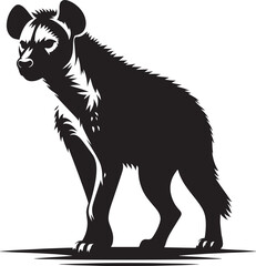Hyena Silhouette isolated on white background Minimalist hyena vector shape icon