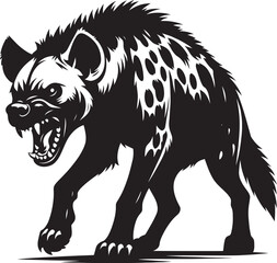 Hyena Silhouette isolated on white background Minimalist hyena vector shape icon