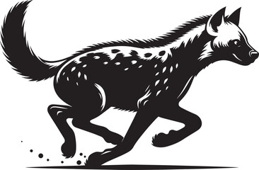 Hyena Silhouette isolated on white background Minimalist hyena vector shape icon