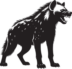 Hyena Silhouette isolated on white background Minimalist hyena vector shape icon