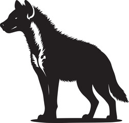 Hyena Silhouette isolated on white background Minimalist hyena vector shape icon