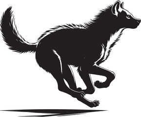 Hyena Silhouette isolated on white background Minimalist hyena vector shape icon