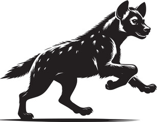 Hyena Silhouette isolated on white background Minimalist hyena vector shape icon