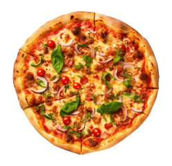 PNG Pizza plate food mozzarella.