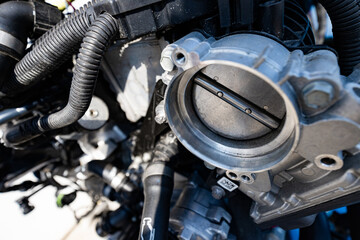 Fototapeta premium closeup of car engine background
