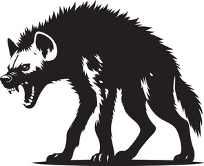 Hyena Silhouette isolated on white background Minimalist hyena vector shape icon