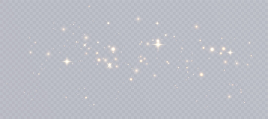 Bokeh glow background of sparkling dust, gold dust light, background with bokeh light effect, yellow shimmering glow with bokeh and glitter light. Vector  © MAKSYM