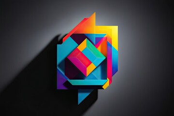 Fototapeta premium Dynamic Geometric Shapes with Bright Colors and Smooth Distortion on a Dark Background