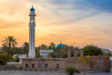 A mosque in the old village of the archaeological Ibri market in the Sultanate of Oman