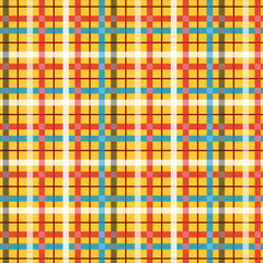 Multi-color Abstract plaid seamless pattern. Geometrical shape Vector checkered pattern Tartan, textured  gingham for cloth, flannel shirts, duvet covers, fabric or other autumn winter textile print. 