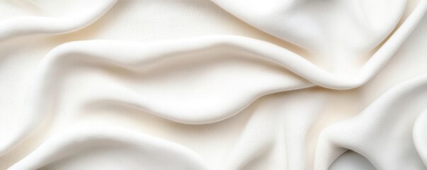 Fototapeta premium Organic cotton fabric, closeup of texture, 3D illustration