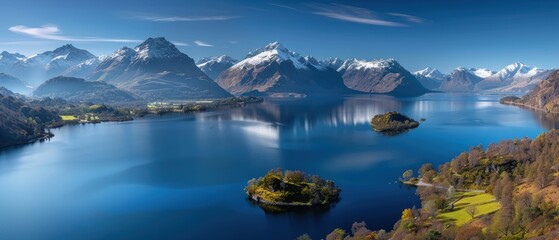 Serene Mountain Lake Reflections in Minimalist Photography