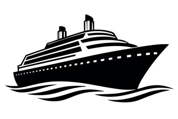Obraz premium Modern Cruising Ship silhouette vector illustration. 