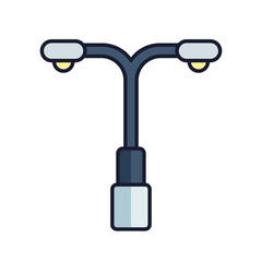 Street lamp/street light cute line vector icon