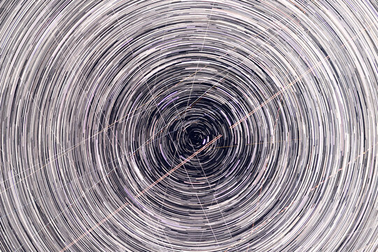 Polar north star startrails photographed with long exposure.