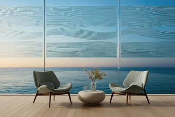 Modern Horizon Design with Etched Glass Texture in Elegant 3D Visualization