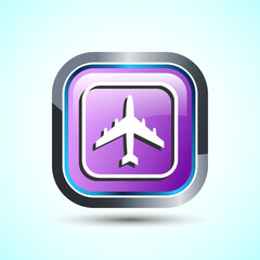 Fototapeta premium Airplane Icon Button Design Illustration. Flight Transport Sign. Travel, Holiday symbol