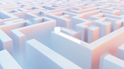 A stylized maze with soft pastel colors and a minimalist design.