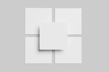 Realistic blank square flyer for mockup