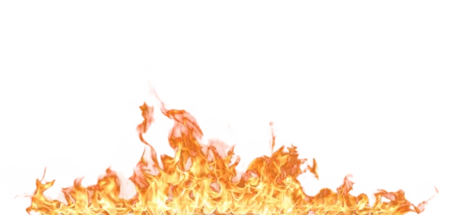 Translucent orange fire flames and sparks on transparent background. For used on light illustrations.