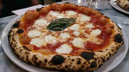 Delicious Margherita Pizza with Melted Mozzarella and Basil